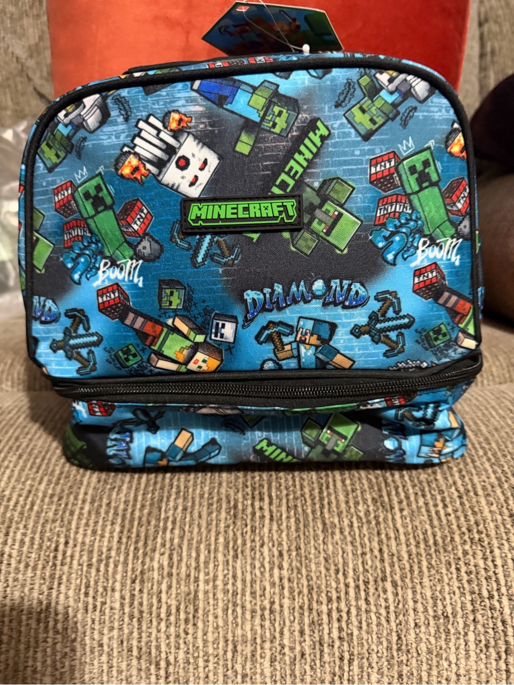 Minecraft Kids Blue Insulated Lunch Bag